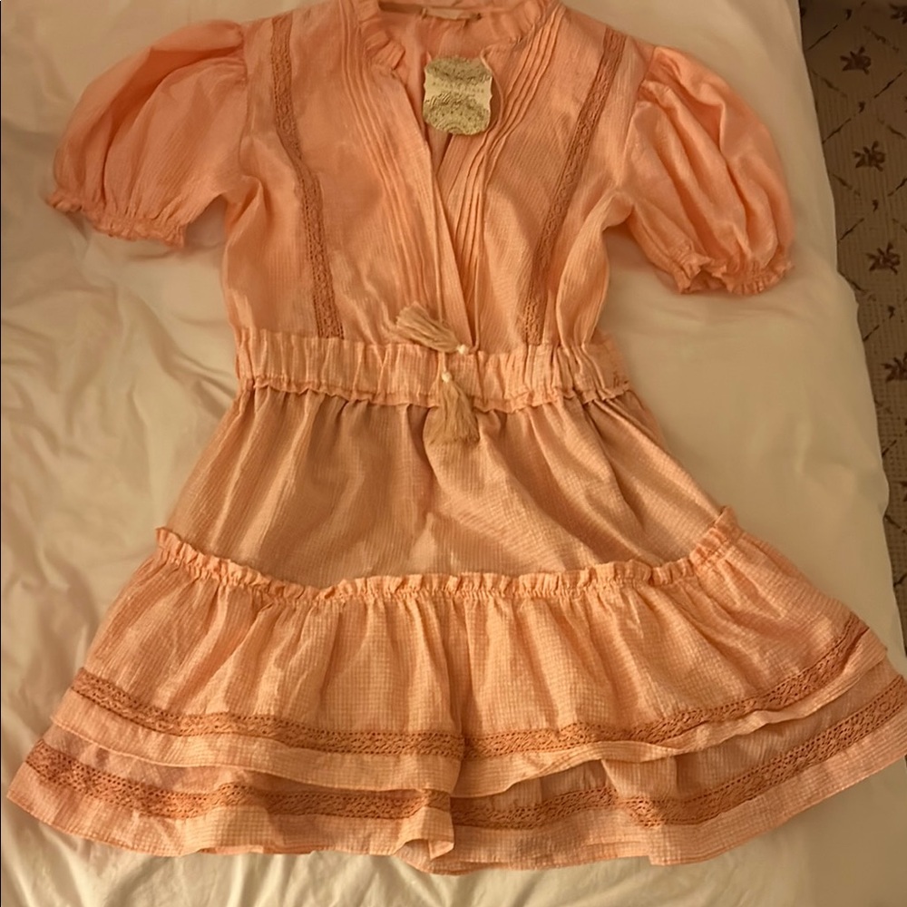 Altar'd State Peach Women’s Dress with Lace Details